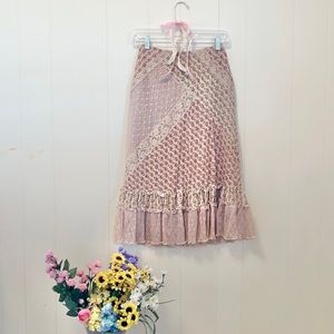 Cottagecore prairie lace patchwork skirt